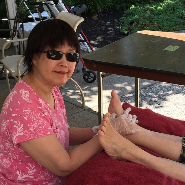 Helen chin Lui and #reiki practitioner robin Bornstein were invited to the fox hill village’ #seniors #wellness fair today in Dedham, MA. My hands are tired from giving all those mini #reflexology sessions but the seniors were happy. #healingplacemed #holistic