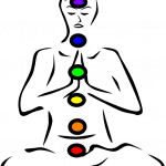 sitting person with chakras