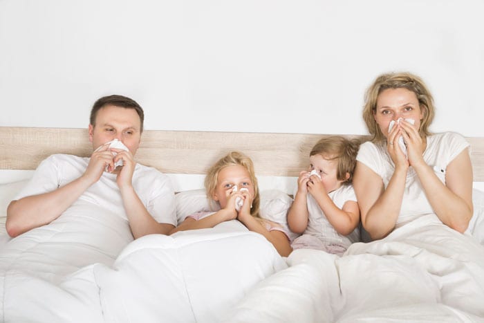 sick family with colds