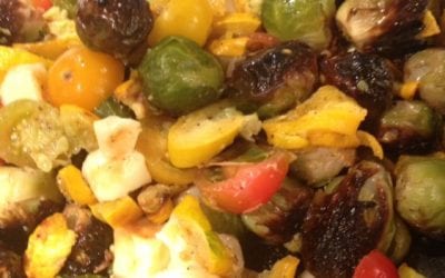 Nutrient Dense Brussel Sprouts, Yellow Zucchini and Tomato Salad with Balsamic Dressing