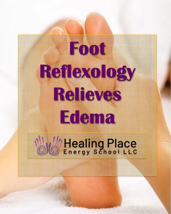 person holding foot edema reflexology